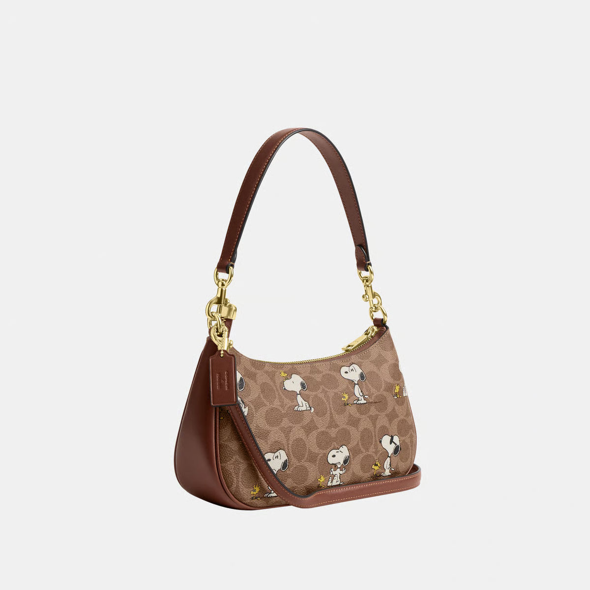 Brown Shoulder Bag With Snoopy