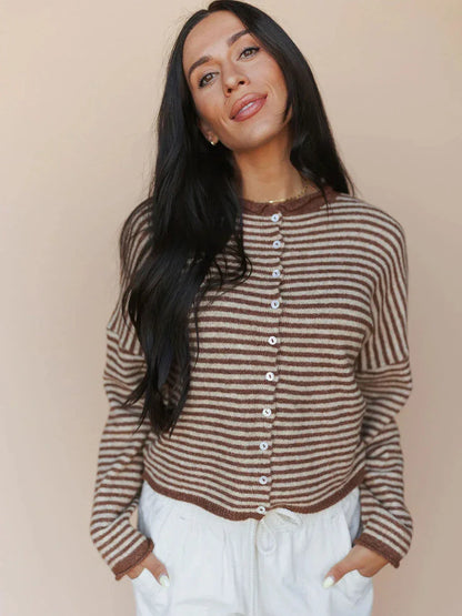 Piper Cardigan in Pinstripe