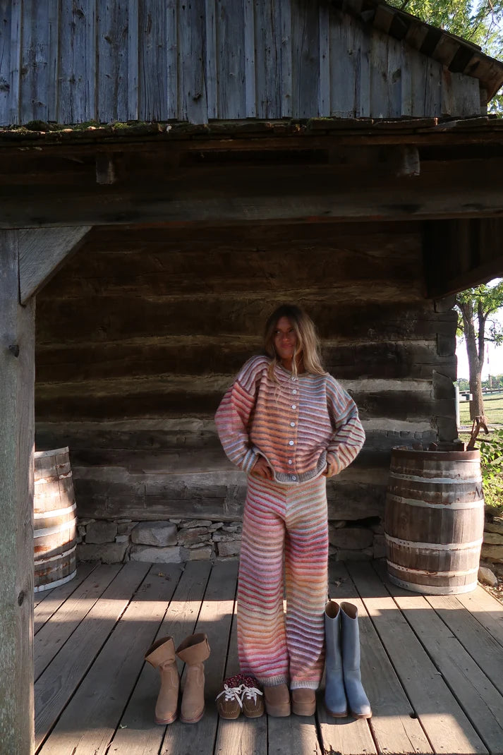 Autumn Air Stripe Cardigan & Pants Set