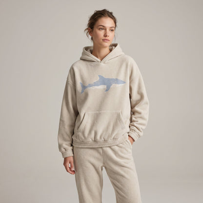 Shark Bay Hoodie oversized fit with dropped shoulders.