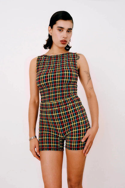 The Cindy Set with a stretchy smocked bodice.